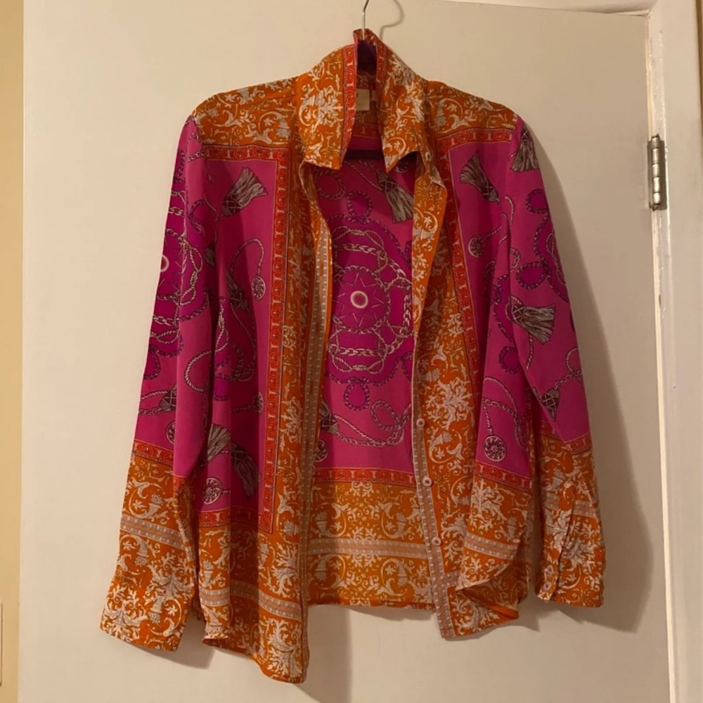 Maeve By Anthropologie Silk Button Down